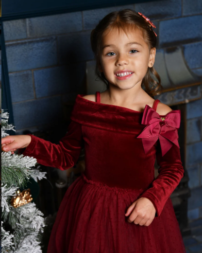 Hepburn Velour Tulle Tea Dress