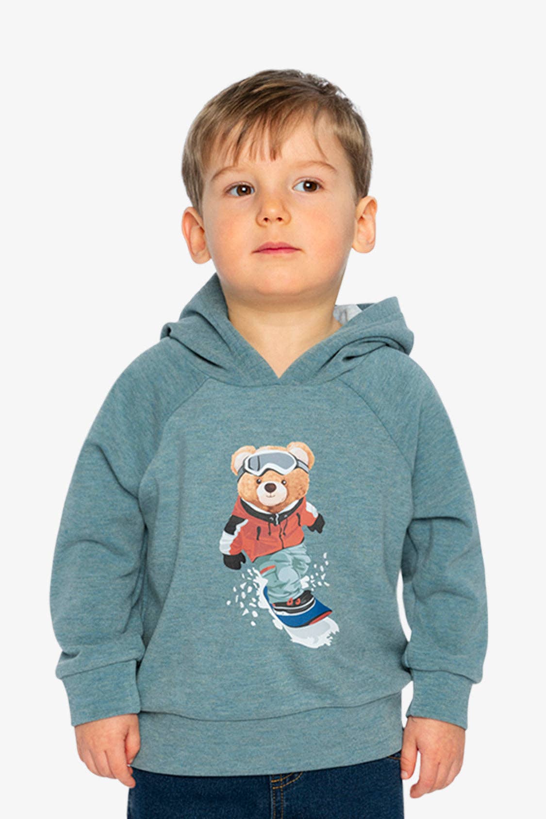 Hoodie With Screenprint Pale Turquoise