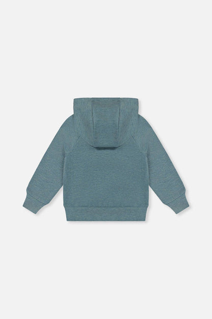 Hoodie With Screenprint Pale Turquoise