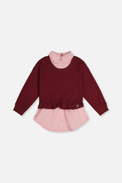 Layered Faux Shirt Pullover