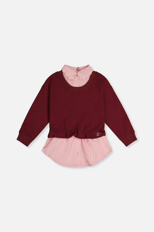 Layered Faux Shirt Pullover