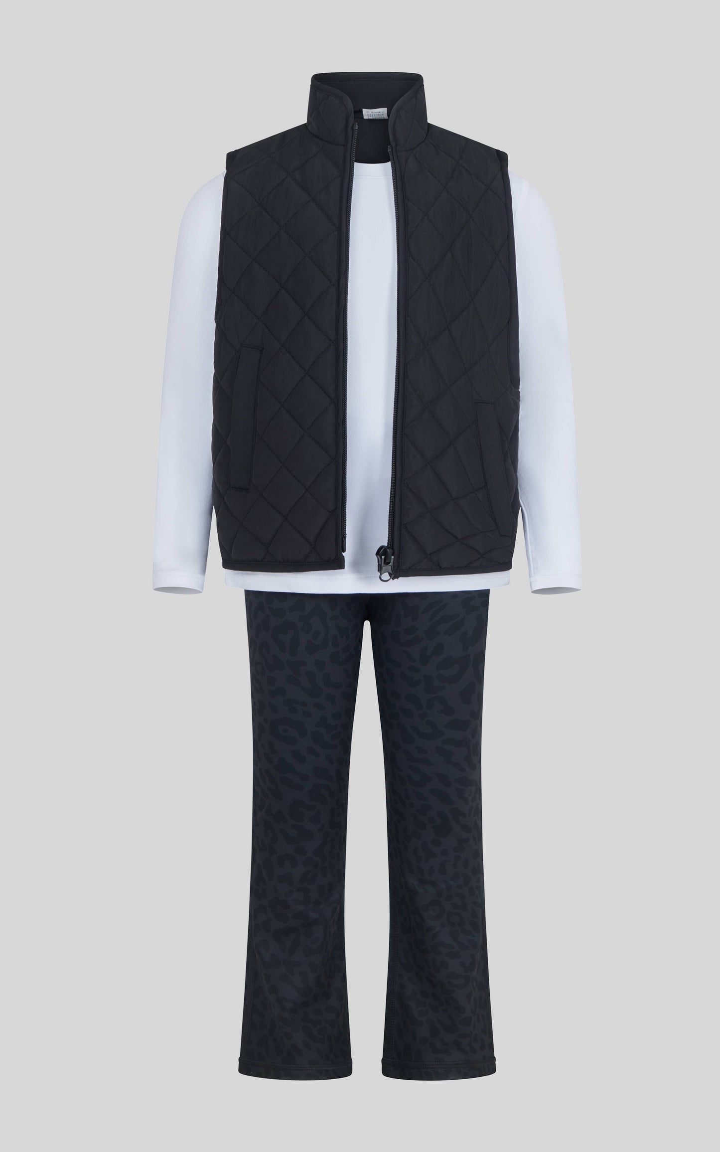 Little Girls Puffy Vest, Top, Flare Pant - 3 PC Set