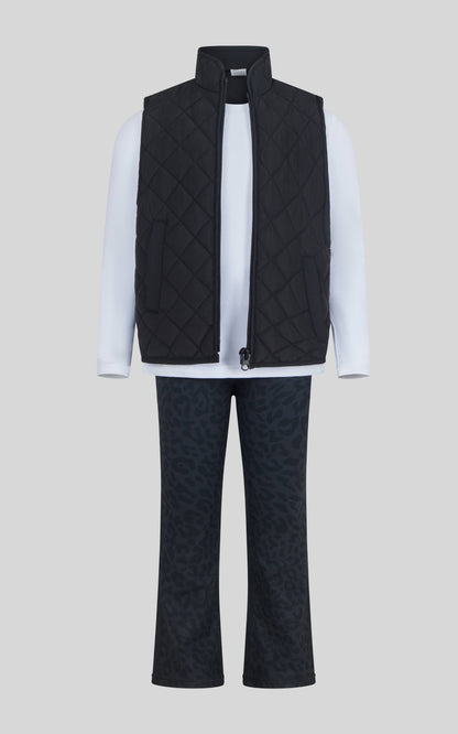 Little Girls Puffy Vest, Top, Flare Pant - 3 PC Set