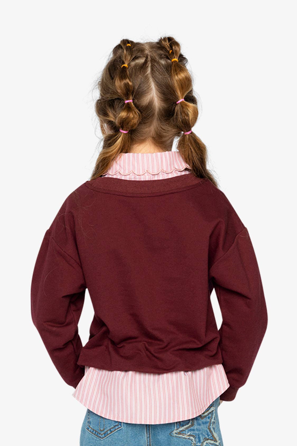 Layered Faux Shirt Pullover