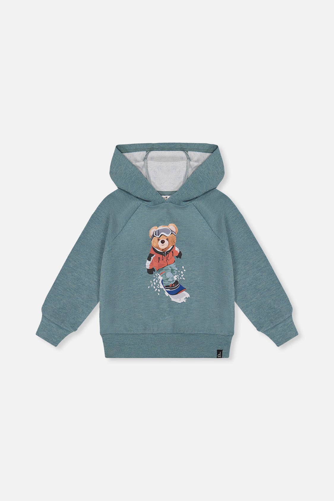 Hoodie With Screenprint Pale Turquoise