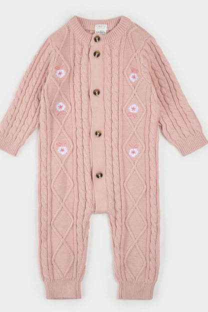 Farm Floral Sweater Knit Playsuit