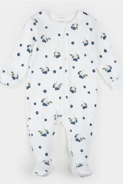 Blueberries Ribbed Footed Sleeper