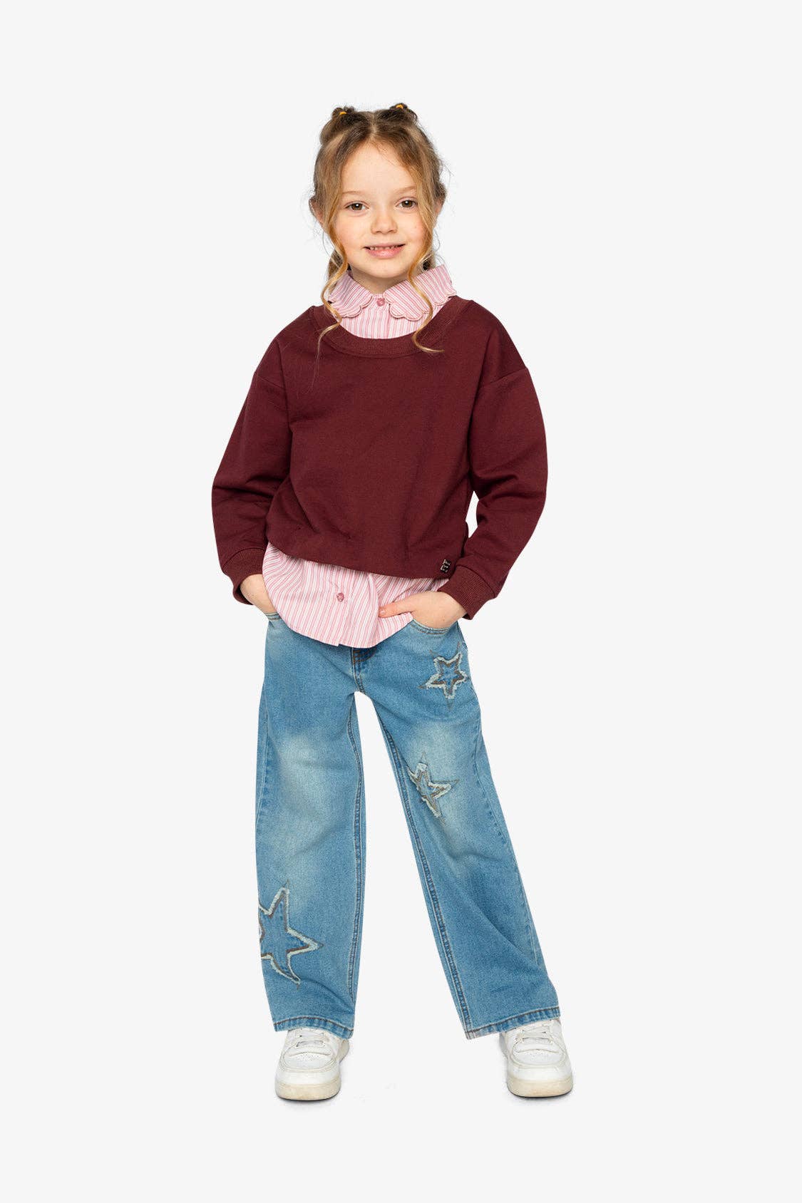 Layered Faux Shirt Pullover