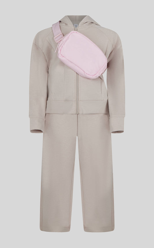 Little Girls Jacket, Wide Leg Pant, and Bag Set