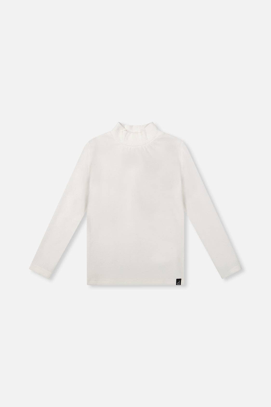 Brushed Rib Mock Neck Top Off-White