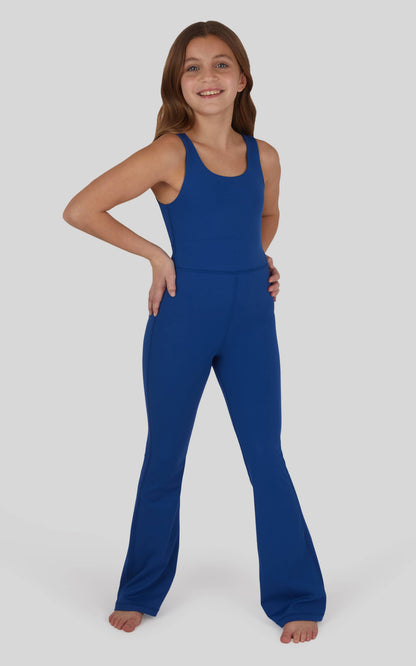 Girls Lux Core Flared Leg Romper Jumpsuit